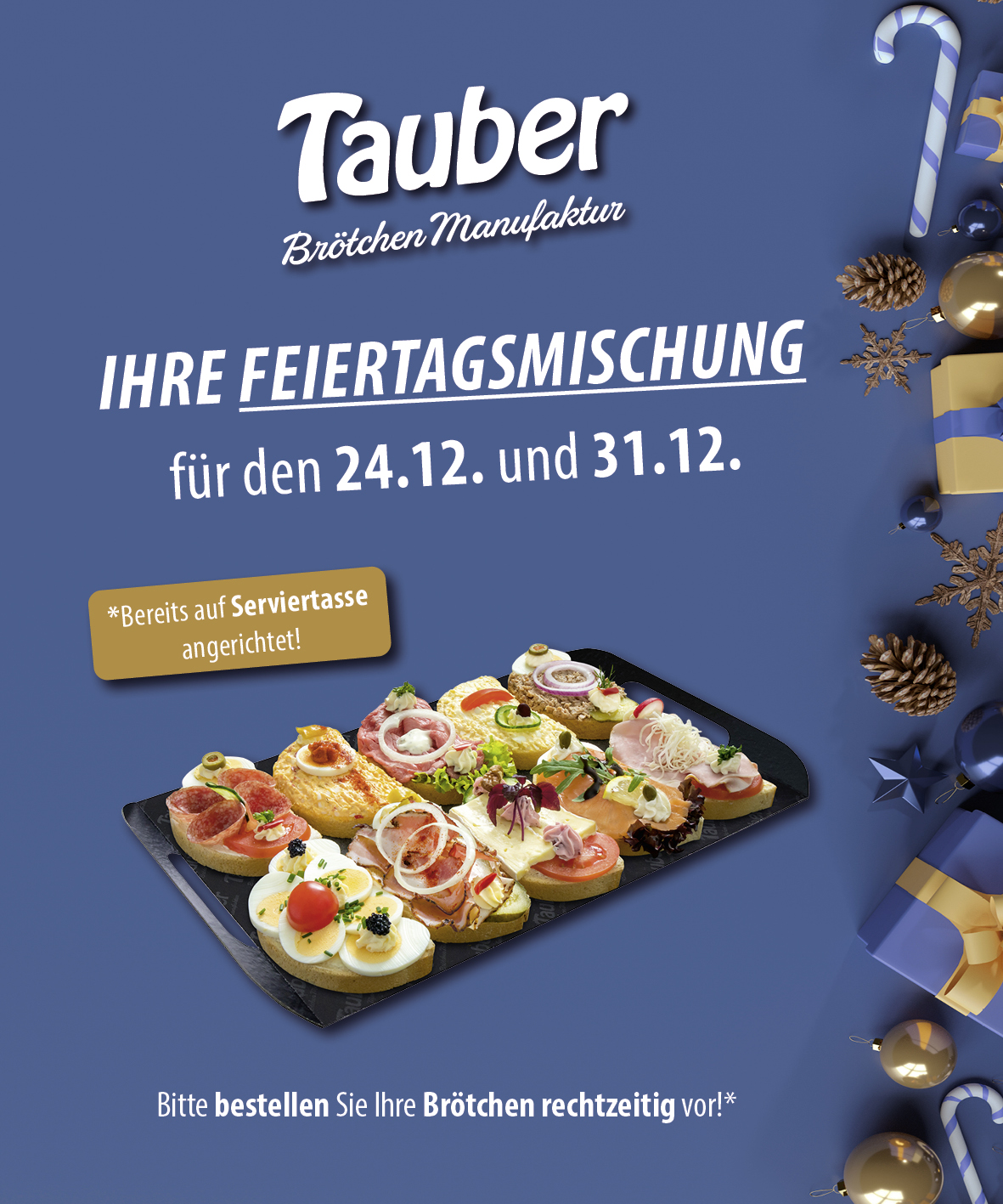 Bestelle jetzt deine Brötchen für Weihnachten und Silvester vor!